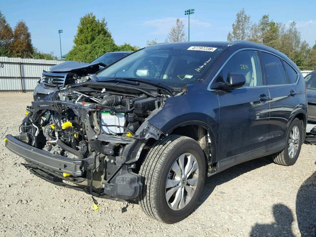 2HKRM4H74DH620427 - 2013 HONDA CR-V EXL GRAY photo 2