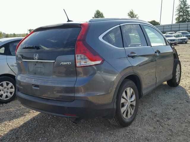 2HKRM4H74DH620427 - 2013 HONDA CR-V EXL GRAY photo 4