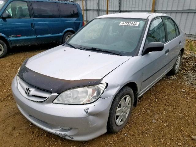 2HGES16315H044651 - 2005 HONDA CIVIC DX V SILVER photo 2