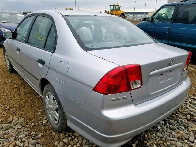 2HGES16315H044651 - 2005 HONDA CIVIC DX V SILVER photo 3