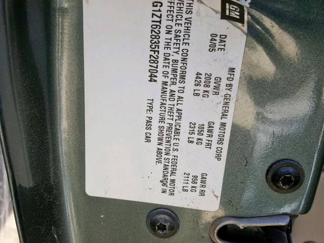 1G1ZT62835F287044 - 2005 CHEVROLET MALIBU MAX 灰色 照片 10