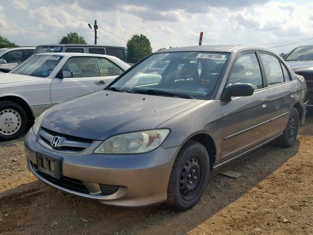 2HGES16375H584456 - 2005 HONDA CIVIC DX V GRAY photo 2