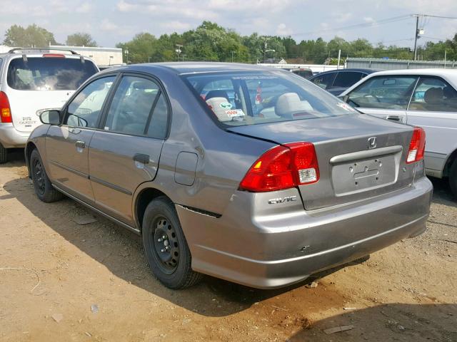 2HGES16375H584456 - 2005 HONDA CIVIC DX V GRAY photo 3