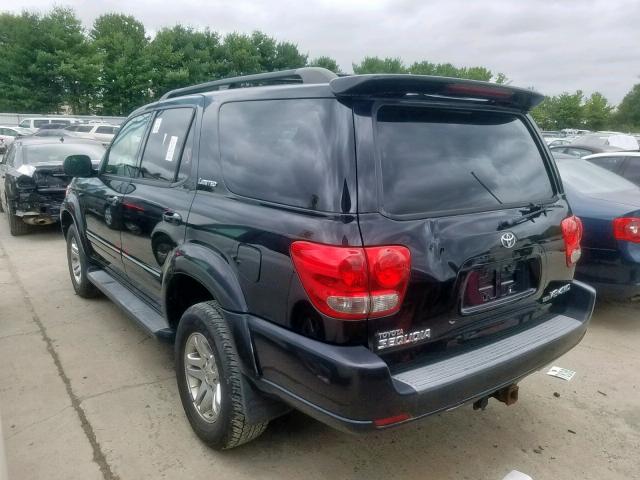 5TDBT48A97S277581 - 2007 TOYOTA SEQUOIA LI BLACK photo 3