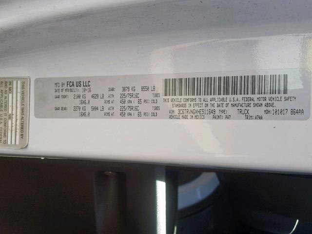 3C6TRVNGXHE511649 - 2017 RAM PROMASTER Ağ foto 10