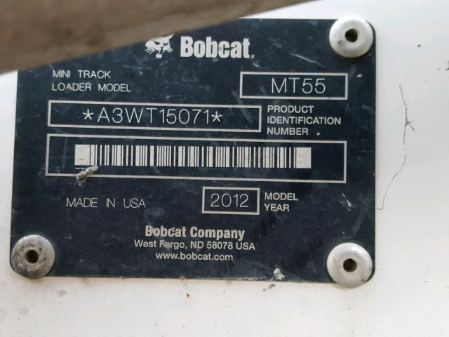 A3WT15071 - 2011 BOBCAT MINI BUCKT WHITE photo 10