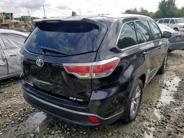 5TDJKRFH0FS106941 - 2015 TOYOTA HIGHLANDER BLACK photo 4