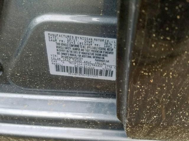 3N1AB7AP0JY247371 - 2018 NISSAN SENTRA S GRAY photo 10