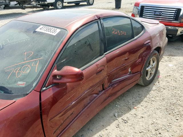1G2WP52K9YF327804 - 2000 PONTIAC GRAND PRIX MAROON photo 9