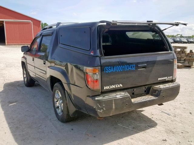 2HJYK16516H566495 - 2006 HONDA RIDGELINE BLACK photo 3