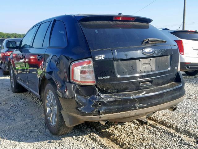 2FMDK38C48BB33796 - 2008 FORD EDGE SEL BLACK photo 3