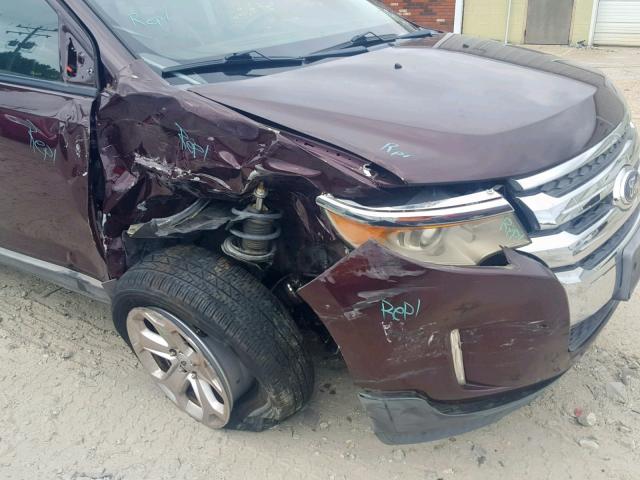 2FMDK3JC1BBA72232 - 2011 FORD EDGE SEL MAROON photo 9