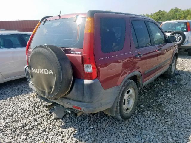 SHSRD68544U209109 - 2004 HONDA CR-V LX MAROON photo 4