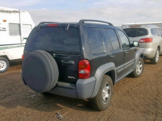 1J4GL48K75W534419 - 2005 JEEP LIBERTY SP BLACK photo 4