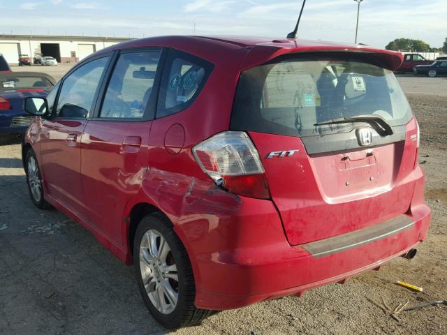 JHMGE88409S019413 - 2009 HONDA FIT SPORT RED photo 3