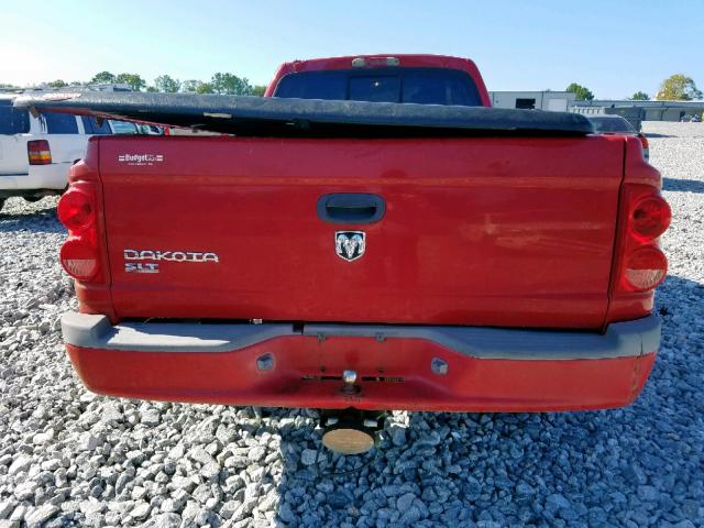 1D7HE42K85S198547 - 2005 DODGE DAKOTA SLT RED photo 6