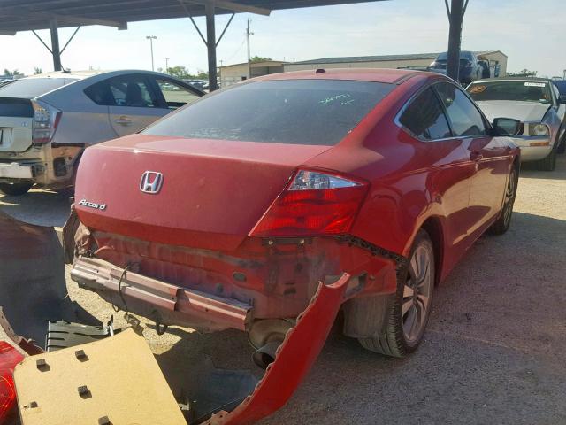 1HGCS12828A028521 - 2008 HONDA ACCORD EXL RED photo 4