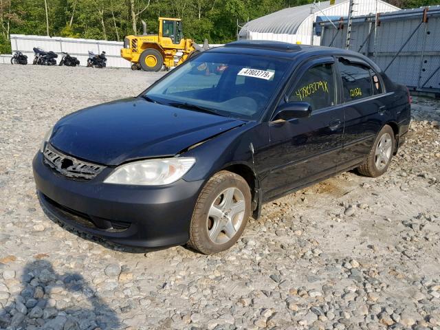 2HGES26725H508328 - 2005 HONDA CIVIC EX BLACK photo 2