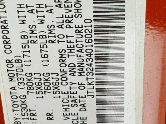 JTLKT324340160210 - 2004 TOYOTA SCION XB Narıncı foto 10