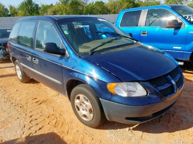 1B4GP25BX2B535664 - 2002 DODGE CARAVAN SE BLUE photo 1