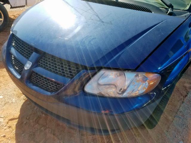 1B4GP25BX2B535664 - 2002 DODGE CARAVAN SE BLUE photo 9