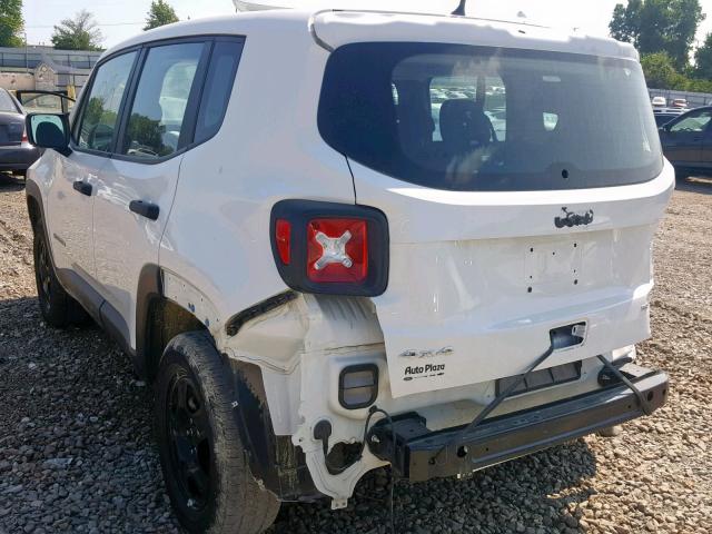 ZACCJBAB3JPH78889 - 2018 JEEP RENEGADE S WHITE photo 3