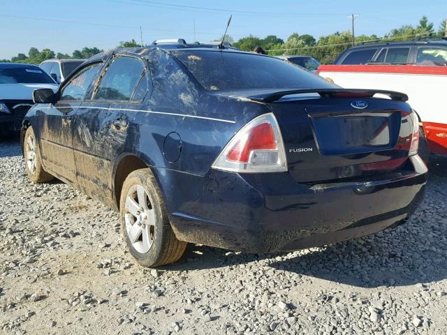 3FAHP07Z68R143202 - 2008 FORD FUSION SE BLUE photo 3