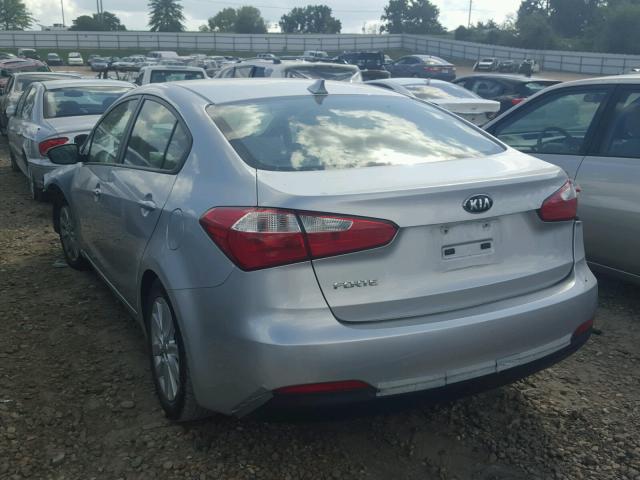 KNAFX4A66E5154414 - 2014 KIA FORTE LX SILVER photo 3