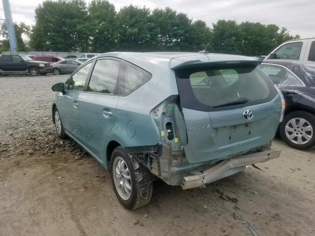 JTDZN3EU6D3288150 - 2013 TOYOTA PRIUS V TEAL photo 3