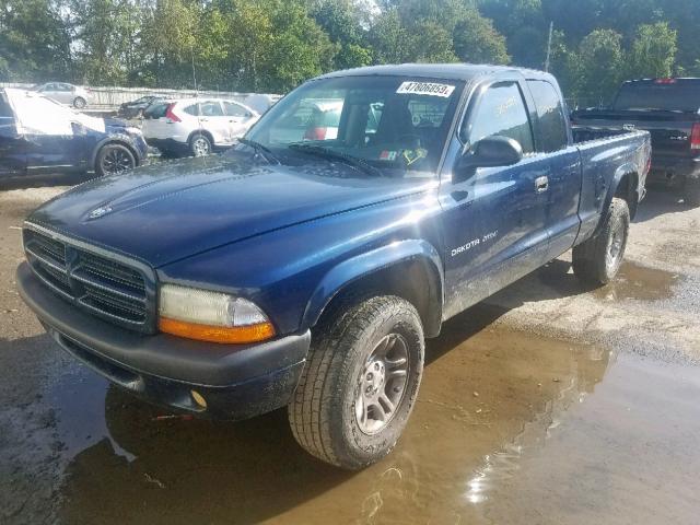 1B7GG32N32S563698 - 2002 DODGE DAKOTA SPO BLUE photo 2