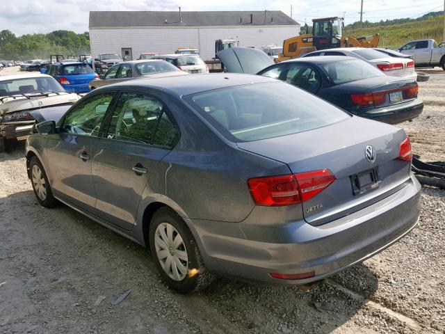 3VW1K7AJ8FM271227 - 2015 VOLKSWAGEN JETTA BASE GRAY photo 3