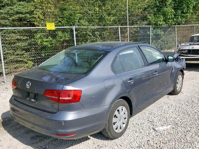 3VW1K7AJ8FM271227 - 2015 VOLKSWAGEN JETTA BASE GRAY photo 4