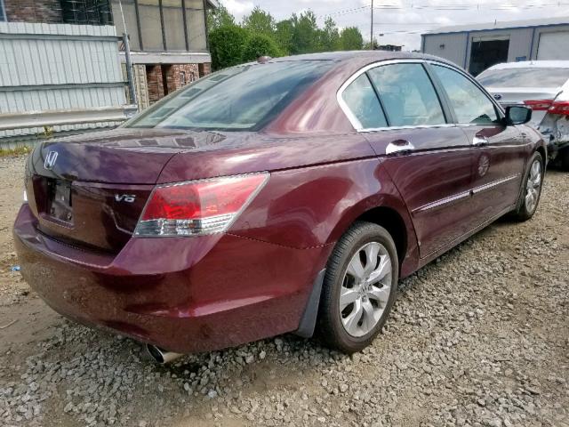 1HGCP36888A083322 - 2008 HONDA ACCORD EXL RED photo 4