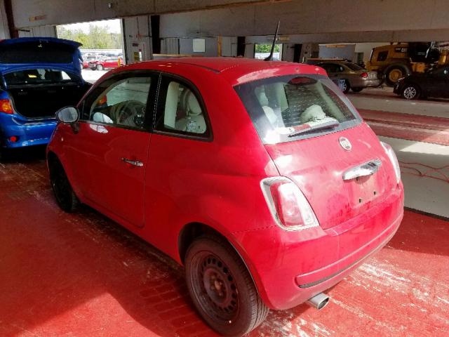 3C3CFFAR7DT743229 - 2013 FIAT 500 POP RED photo 3