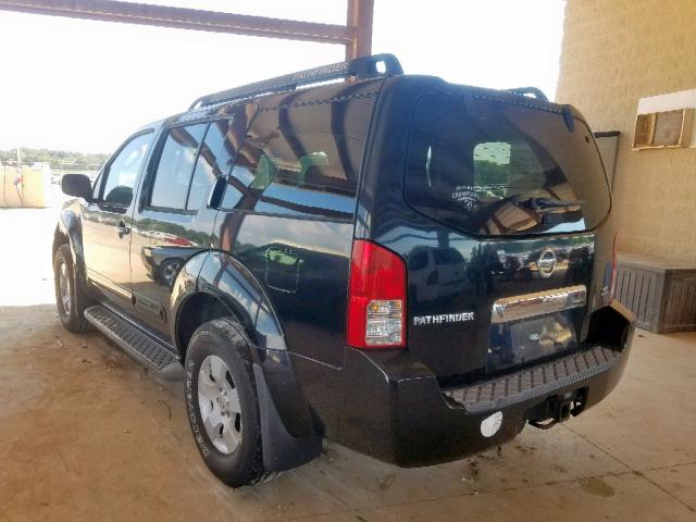 5N1AR18U87C603161 - 2007 NISSAN PATHFINDER BLACK photo 3