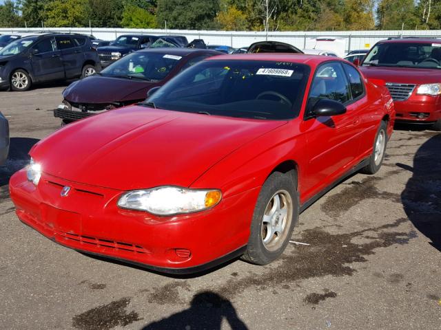 2G1WW12E129140180 - 2002 CHEVROLET MONTE CARL RED photo 2