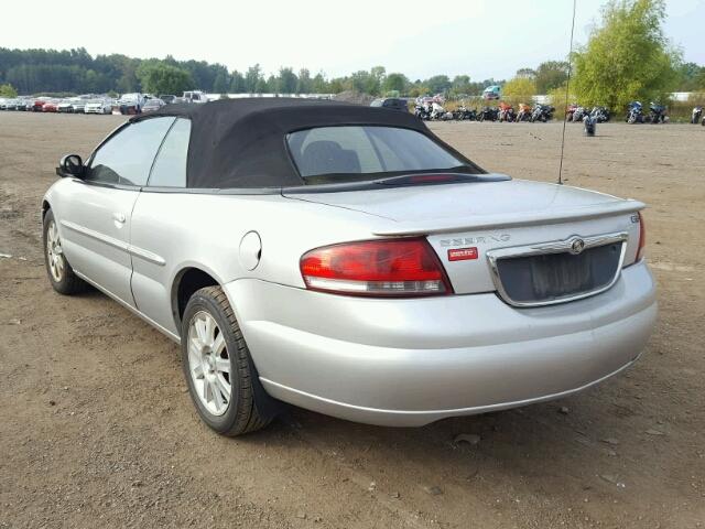 1C3EL75R44N186636 - 2004 CHRYSLER SEBRING GT SILVER photo 3