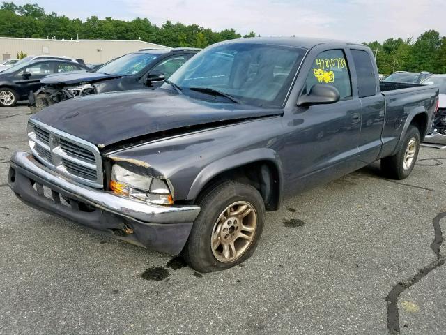 1D7HL12X53S301274 - 2003 DODGE DAKOTA SXT GRAY photo 2