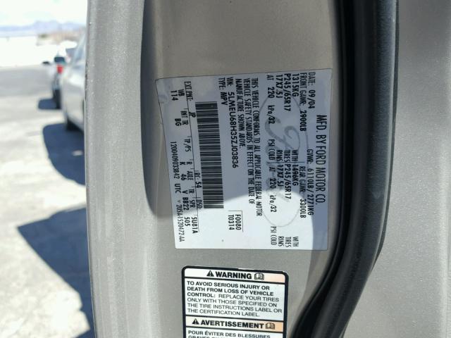 5LMEU68H35ZJ03836 - 2005 LINCOLN AVIATOR 银色 照片 10