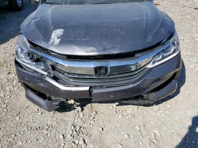 1HGCR3F85GA023801 - 2016 HONDA ACCORD EXL GRAY photo 9