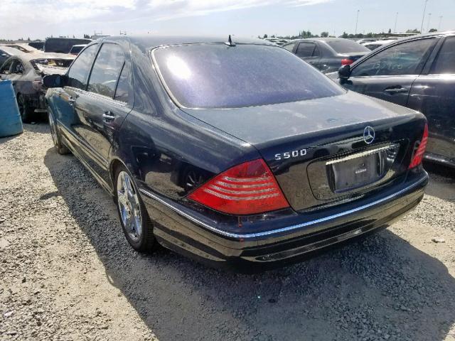 WDBNG75J65A436864 - 2005 MERCEDES-BENZ S 500 BLACK photo 3