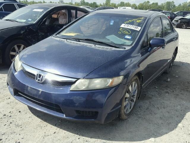 2HGFA16969H514075 - 2009 HONDA CIVIC EXL BLUE photo 2