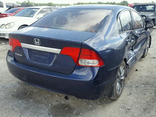 2HGFA16969H514075 - 2009 HONDA CIVIC EXL BLUE photo 4