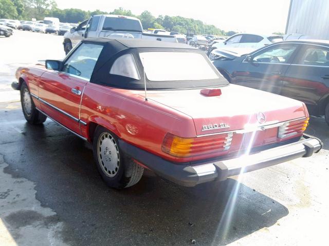 WDBBA48D0GA046032 - 1986 MERCEDES-BENZ 560 SL RED photo 3