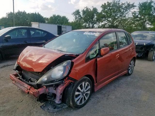 JHMGE8H50CC016571 - 2012 HONDA FIT SPORT ORANGE photo 2