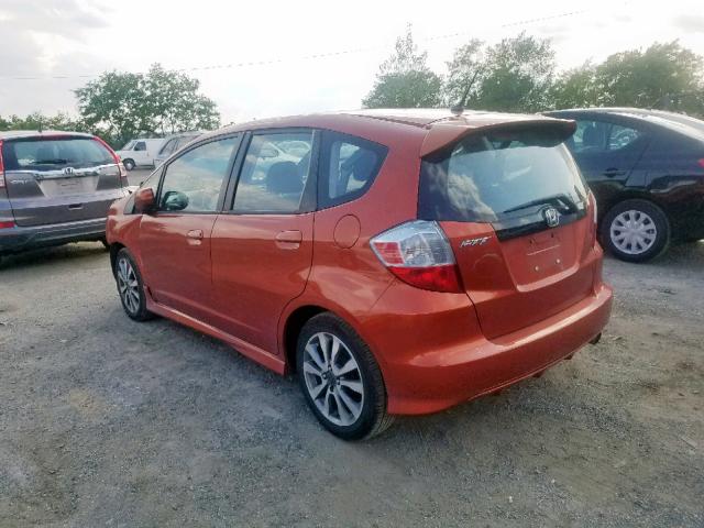 JHMGE8H50CC016571 - 2012 HONDA FIT SPORT ORANGE photo 3