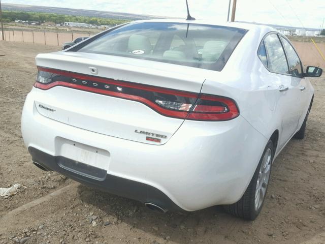 1C3CDFCH5DD293161 - 2013 DODGE DART LIMIT WHITE photo 4