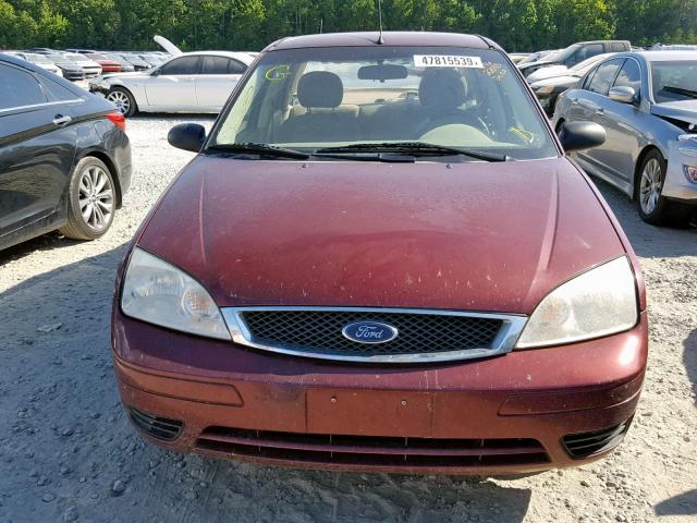 1FAFP34NX7W276342 - 2007 FORD FOCUS ZX4 BURGUNDY photo 9