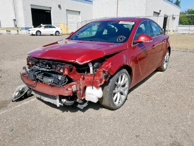 2G4GT5GX8E9234028 - 2014 BUICK REGAL GS RED photo 2