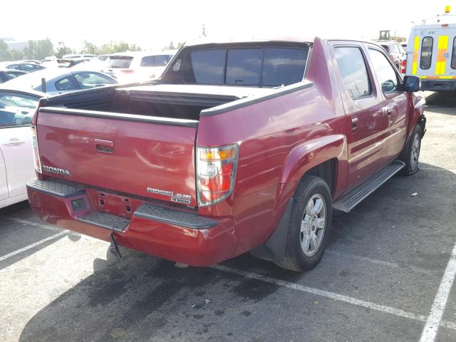 2HJYK16416H516462 - 2006 HONDA RIDGELINE MAROON photo 4